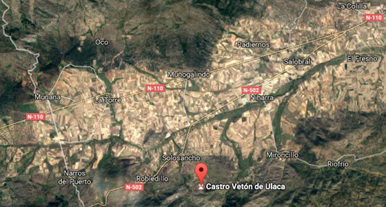 Localización del Castro de Ulaca